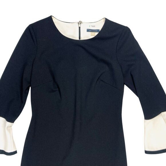 Tommy Hilfiger Bell Sleeve Sheath Dress 4 Black Stretch Elegant Business Casual - Picture 3 of 16